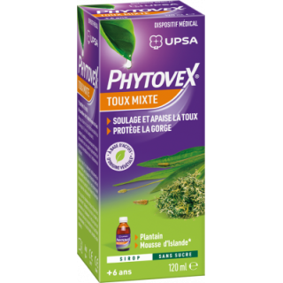 UPSA Phytovex Sirop toux mixte sans sucre - 120ml