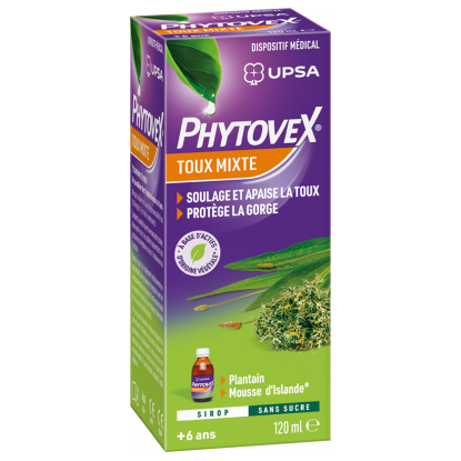 UPSA Phytovex Sirop toux mixte sans sucre - 120ml