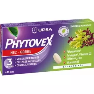 UPSA Phytovex nez-gorge 3 actions - 20 comprimés
