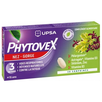 UPSA Phytovex nez-gorge 3 actions - 20 comprimés