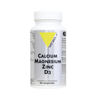 Vitall+ Calcium Magnésium Zinc + D3 - 90 comprimés