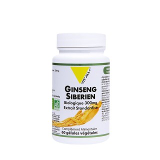 Vitall+ Ginseng Sibérien Bio 300mg - 60 gélules végétales