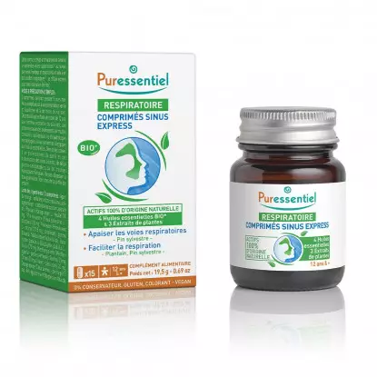 Puressentiel Respiratoire Sinus Express - 15 comprimés