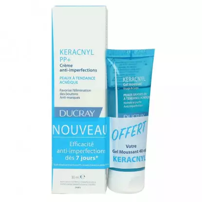 Keracnyl PP+ crème anti-imperfections 30ml + Keracnyl Gel moussant 40ml Offert