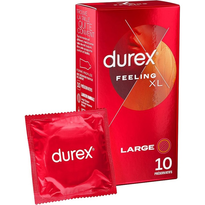 Durex Préservatifs Feeling XL - 10 préservatifs