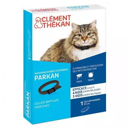 Clément Thékan Collier anti-puces et anti-tiques chat - 1 collier gris 40cm