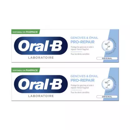 Oral B Pro-Repair Original Dentifrice gencives et émail - Lot de 2 x 75ml