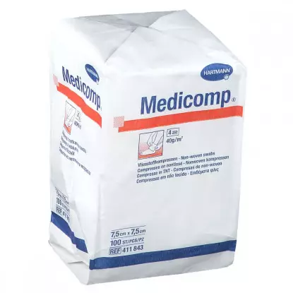 Hartmann Médicomp Compresses non-tissé 7,5 x 7,5cm - 100 compresses