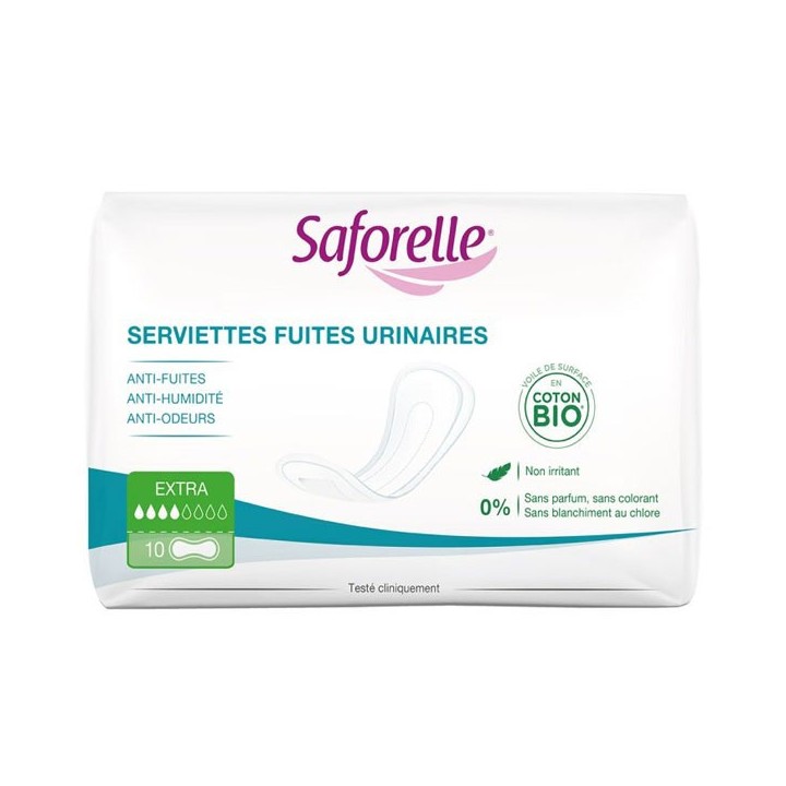 Saforelle Serviettes fuites urinaires Extra - 10 serviettes