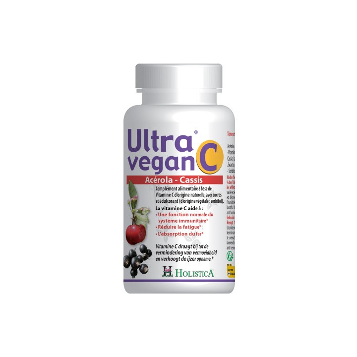 Holistica Ultra vegan C acérola cassis - 60 comprimés
