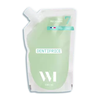 WhatMatters Dentifrice menthe adulte et enfant + 7 ans - Recharge 180ml