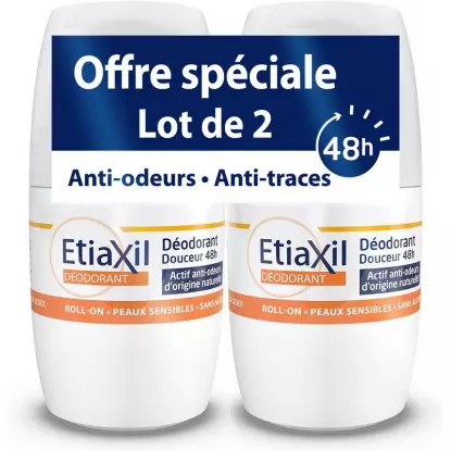Etiaxil Déodorant roll-on douceur 48h - Lot de 2 x 50ml