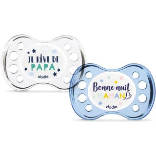 Dodie Sucettes anatomiques nuit en silicone 6m+ "Je rêve" - Lot de 2