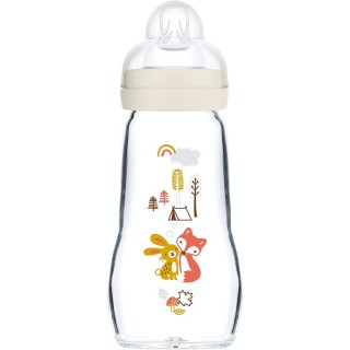 MAM Premium Biberon en verre +2 mois Blanc débit 2 - 260ml
