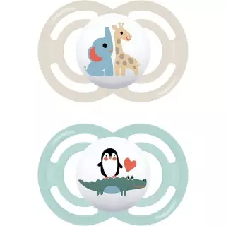 MAM Perfect Sucettes en silicone 18m+ - Lot de 2 - Coloris aléatoire