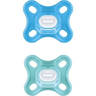 MAM Comfort Sucettes naissance en silicone 0+m bleu/turquoise - Lot de 2