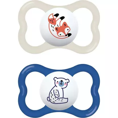 MAM Supreme Sucettes en silicone 6m+ - Lot de 2 - Coloris aléatoire