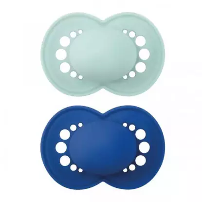 MAM Original Sucettes anatomiques en silicone 6m+ - Lot de 2 - Coloris uni aléatoire