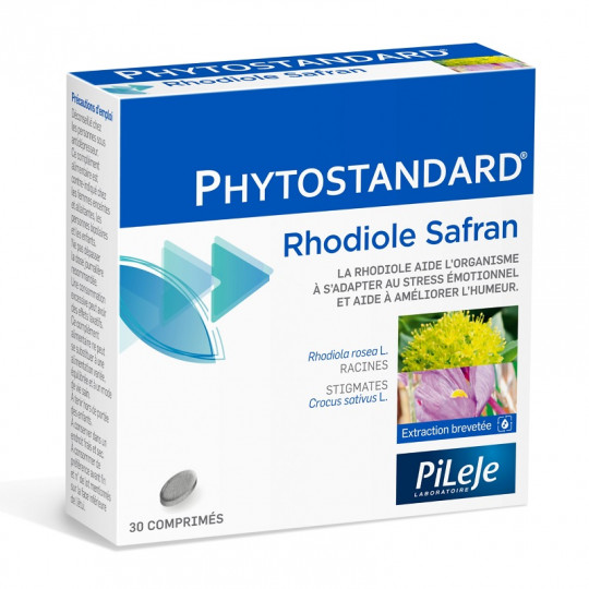 Phytostandard de Rhodiole/Safran Pileje - Humeur et stress - 30 comprimés