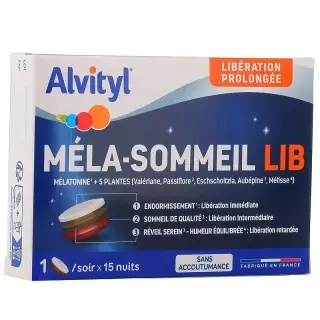 Méla-Sommeil LIB Alvityl - Sommeil de qualité - 15 comprimés