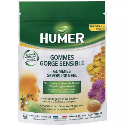 Gommes gorge sensible Humer Urgo - Adoucit la gorge - 30 gommes