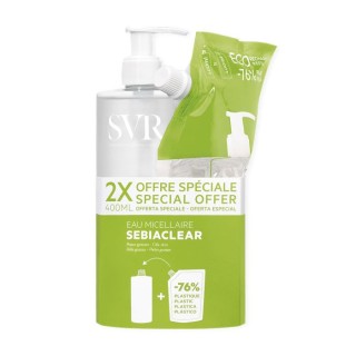 Eau micellaire peau grasse Sebiaclear SVR - Peau grasse - 2 x 400ml