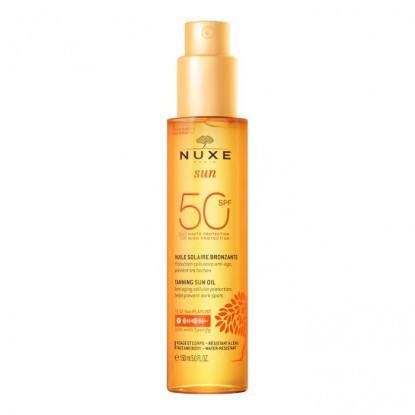 Huile bronzante haute protection SPF50 de Nuxe Sun - 150ml
