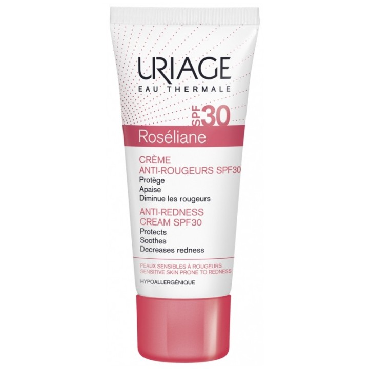 Crème anti-rougeurs SPF30 Roséliane Uriage - Peaux sensibles à rougeurs - 40ml