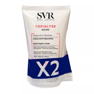Crème nutri-réparatrice mains Topialyse SVR - Mains sèches/abîmées - 2 x 50ml