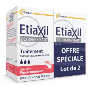 Détranspirant traitement transpiration excessive Etiaxil Cooper - 2 x 15ml