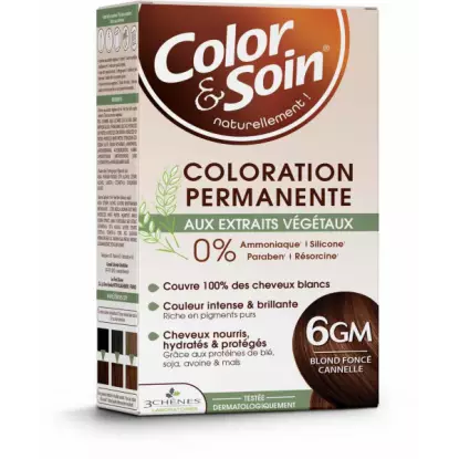 Coloration sans silicone blond foncé cannelle 6GM Color & Soin Les 3 Chênes