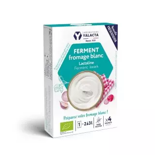 Ferment pour fromage blanc Lactaline Bio Yalacta - Confort digestif - 4 x 4g 