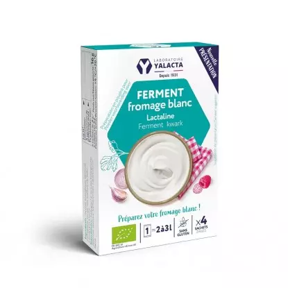 Ferment pour fromage blanc Lactaline Bio Yalacta - Confort digestif - 4 x 4g 
