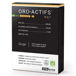 OroActifs pastilles Bio SynActifs - Maux de gorge - 24 pastilles