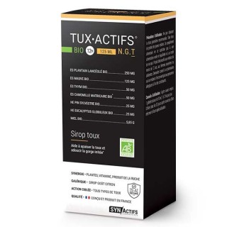 Sirop toux Bio TuxActifs SynActifs - Gorges irritées - 125ml