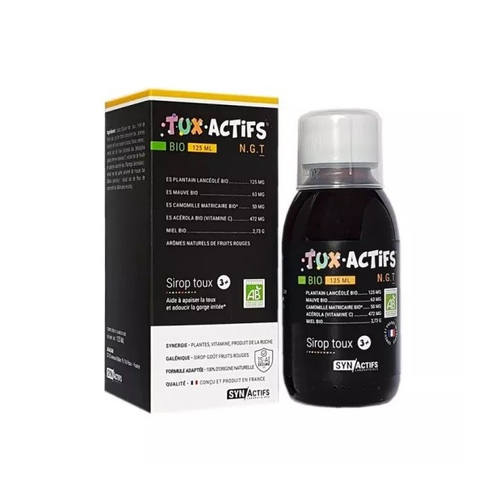 Sirop toux Bio TuxActifs 3+ SynActifs - Gorges irritées - 125ml