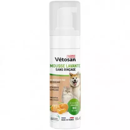 Mousse lavante sans rinçage Vetosan de Clément Thékan - 150ml