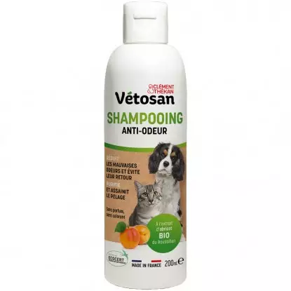 Shampoing anti-odeur Vetosan Clément Thékan - Chien et chat - 200ml