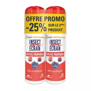 Répulsif moustiques spécial tropiques Insect Ecran Cooper - 2x75ml