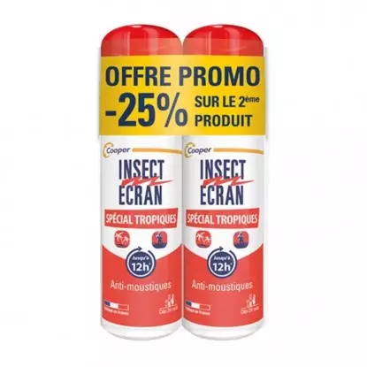 Répulsif moustiques spécial tropiques Insect Ecran Cooper - 2x75ml