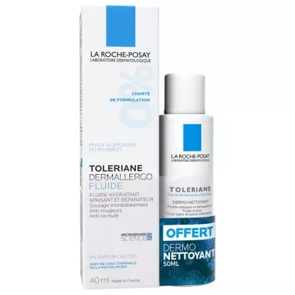 Fluide hydratant 40ml + Dermo-nettoyant 50ml Offert Toleriane Dermallergo La Roche-Posay