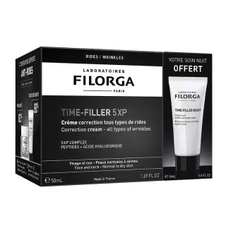 Crème Time Filler 5XP 50ml + Crème nuit Time Filler Night 15ml Offerte Filorga