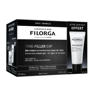 Gel-crème Time Filler 5XP 50ml + Crème nuit Time Filler Night 15ml Offerte Filorga