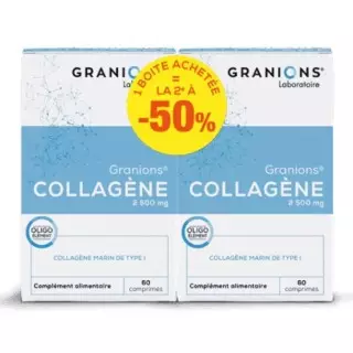 Collagène 2500mg Granions - Beauté de la peau - 2 x 60 comprimés