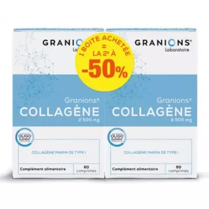 Collagène 2500mg Granions - Beauté de la peau - 2 x 60 comprimés