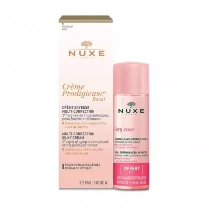 Crème soyeuse multi-correction Prodigieuse Boost 40ml + Very Rose Eau micellaire 50ml Offerte Nuxe