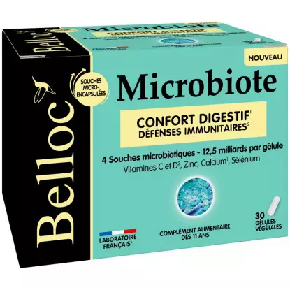 Microbiote charbon de Belloc Super Diet - Confort digestif - 30 gélules