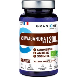 Ashwagandha Bio 1200mg Granions - Anxiété et sommeil - 60 comprimés