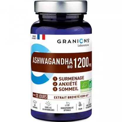 Ashwagandha Bio 1200mg Granions - Anxiété et sommeil - 60 comprimés