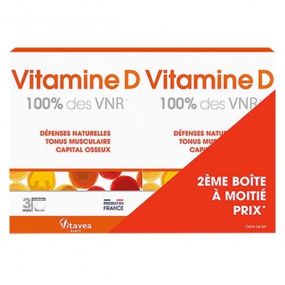 Vitamine D 100% Nutrisanté - Défenses naturelles - 2 x 90 comprimés